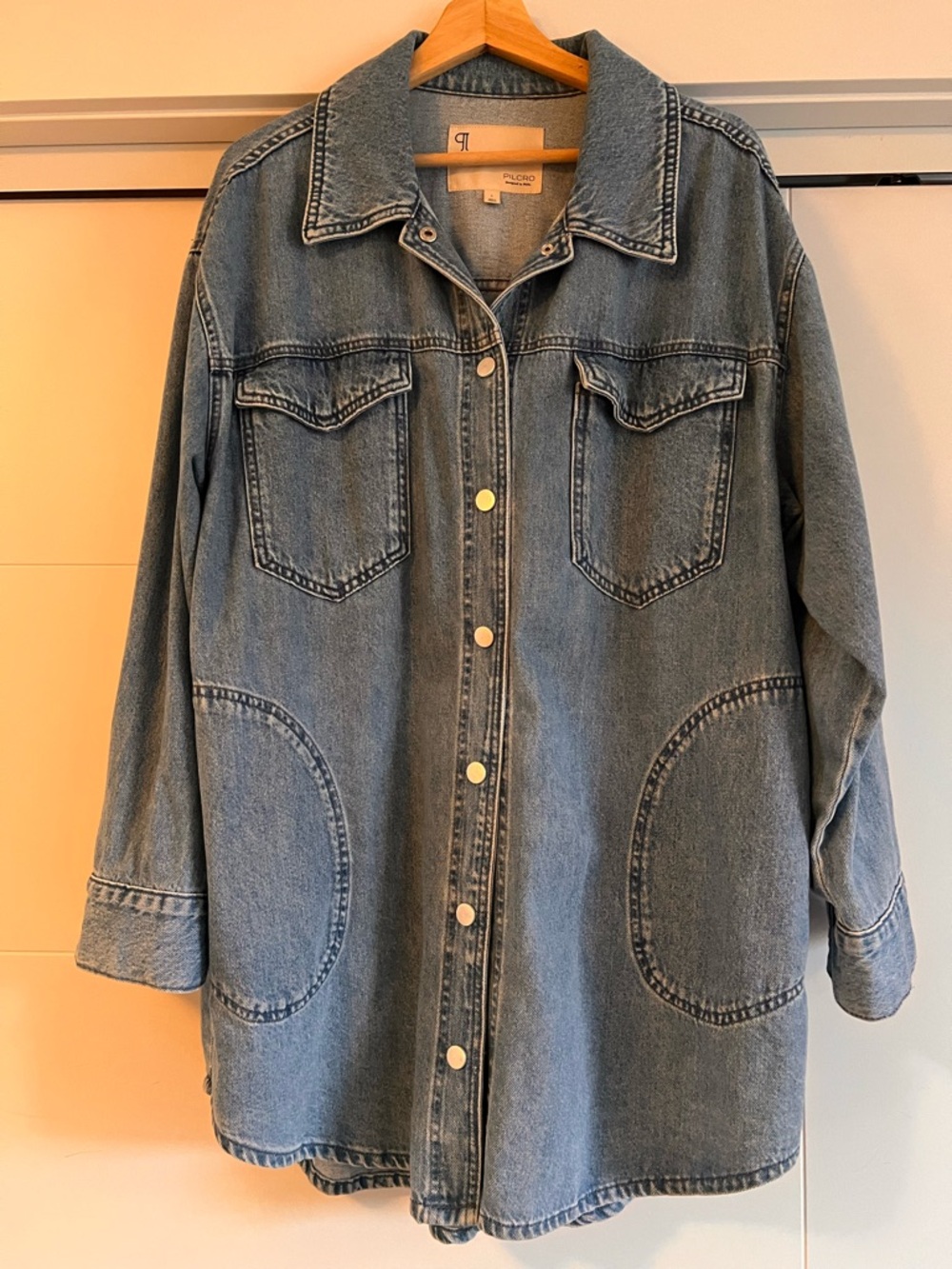 Pilcro Light Blue Denim Jacket/Shirt with Label Detail